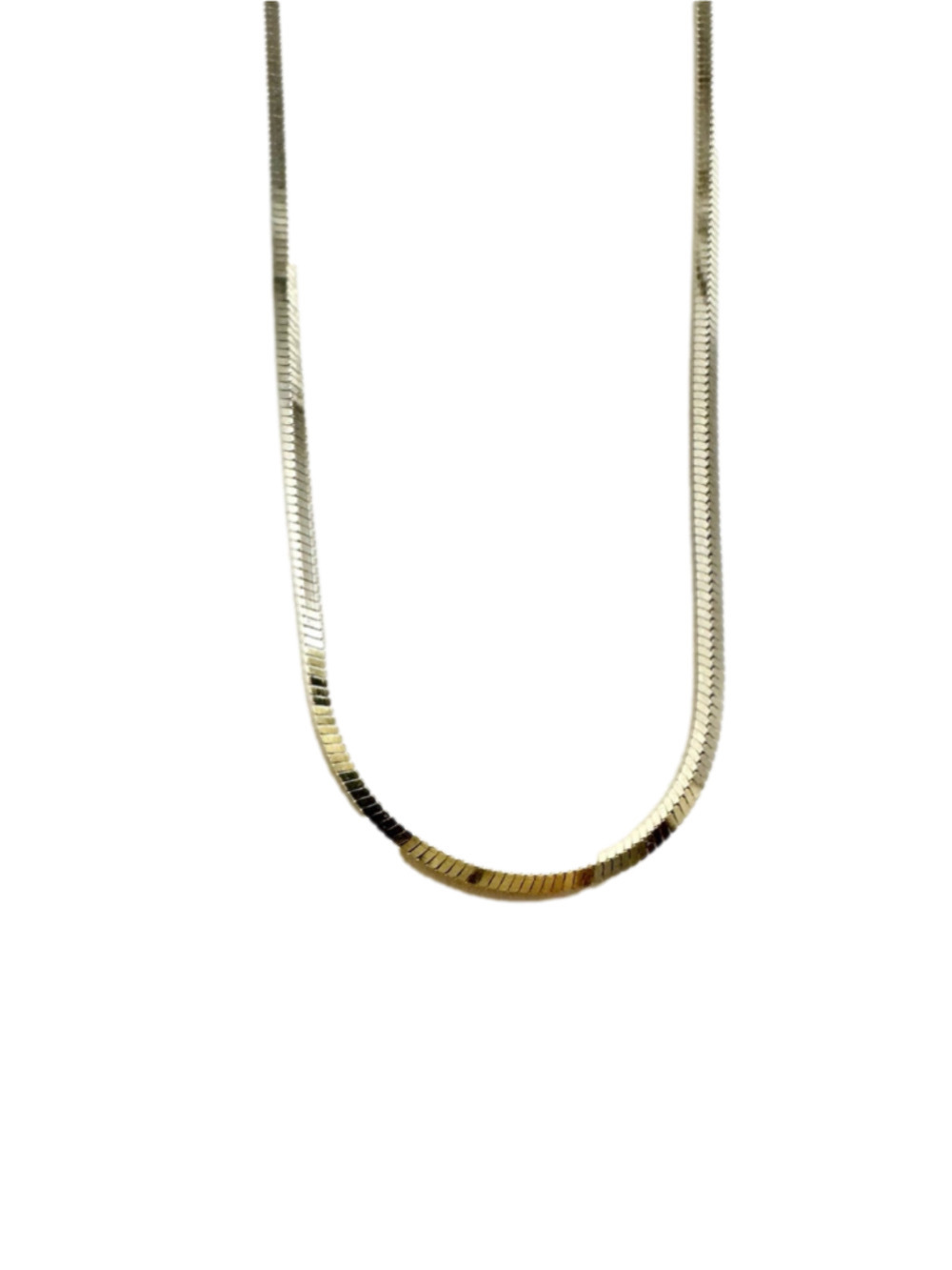 Vintage Italian 925 Sterling Silver 4-Sided Snake Chain Necklace 24 Inch